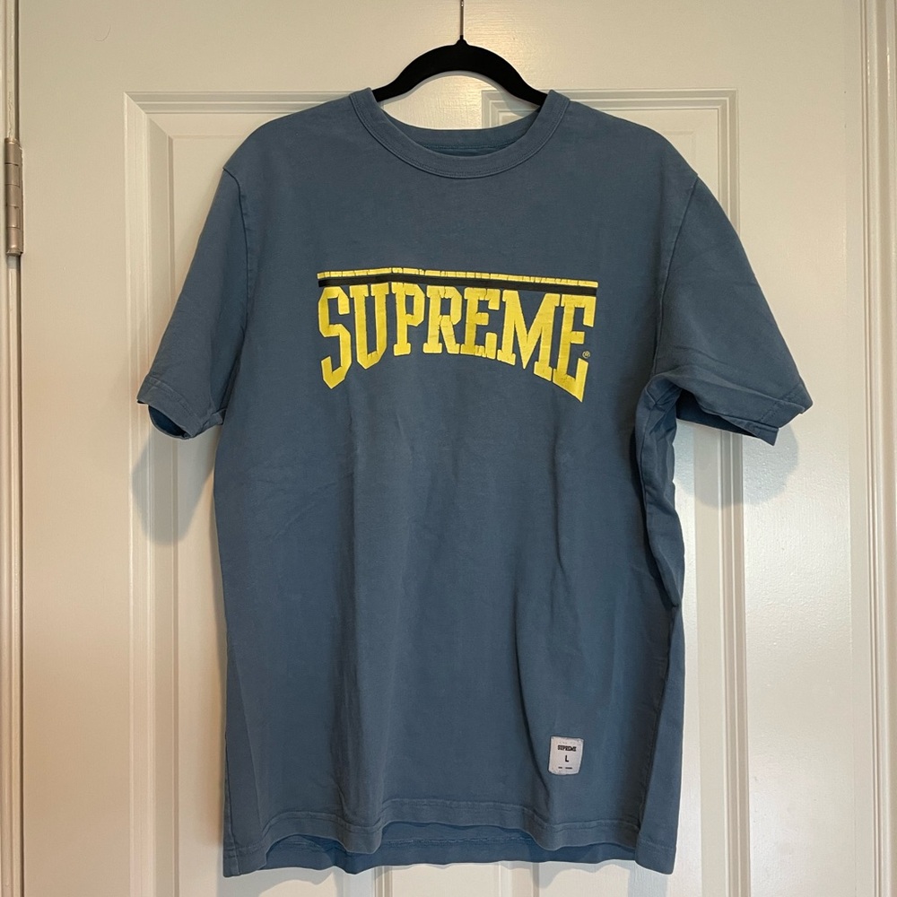 Supreme Blue and Yellow Short Sleeve Tee Size Large
